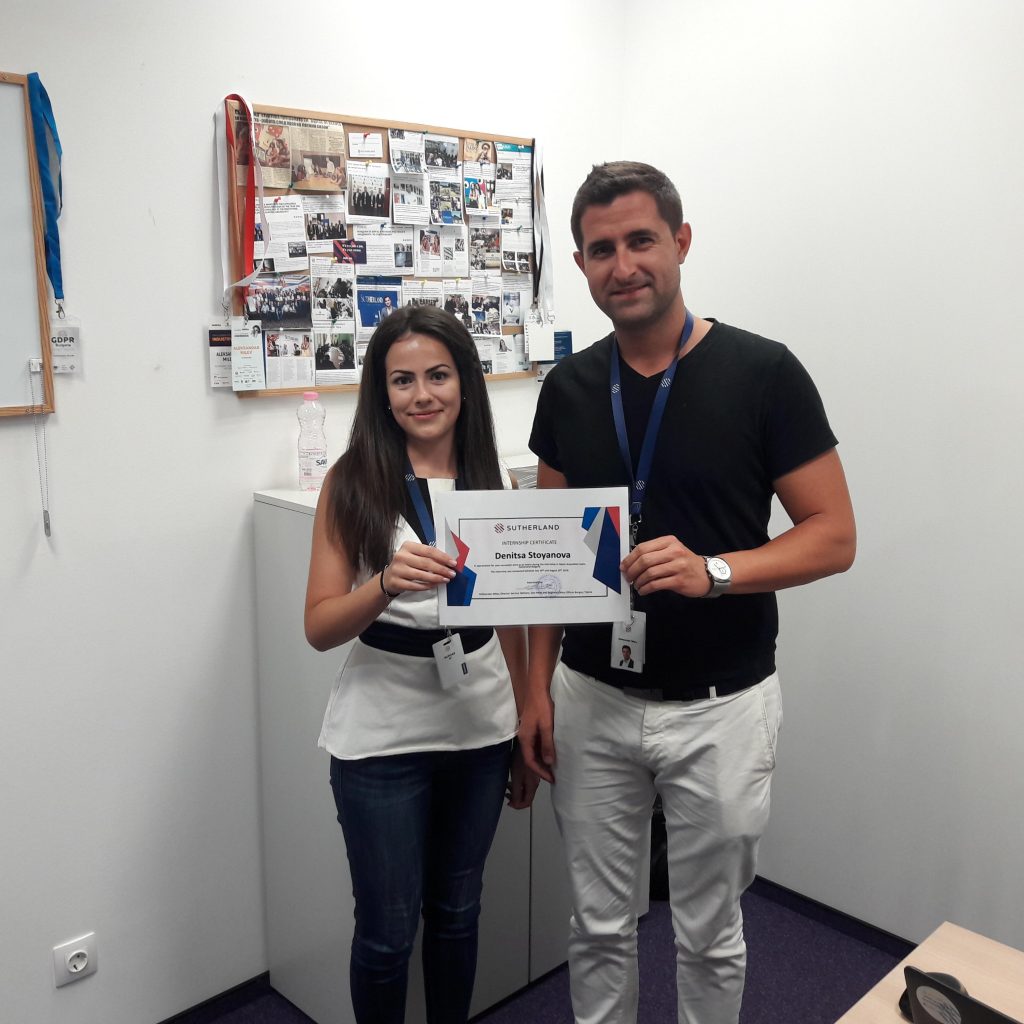Sutherland Intern Denitsa Burgas