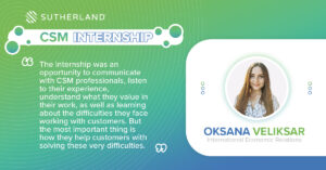 Oksana Veliksar CSM Intern Sutherland