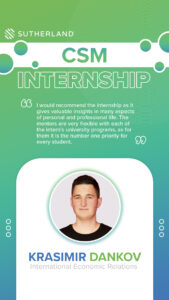 CSM Internship Sutherland Krasimir Dankov
